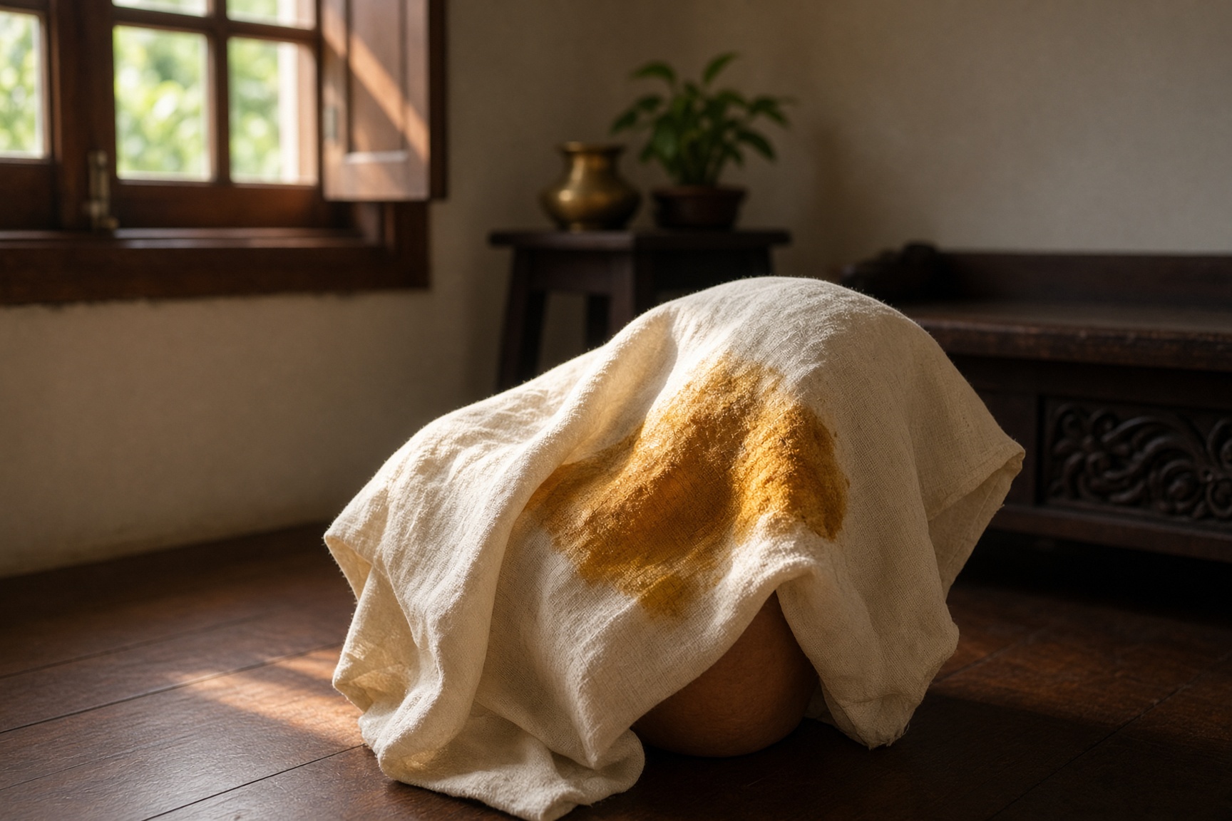 Cloth covering the area after massage